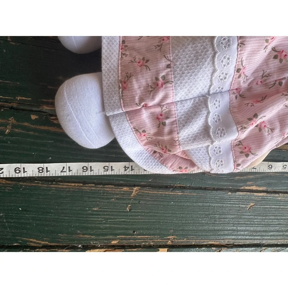 Handmade Sofia Personalized Rag Doll Pink Floral Dress Lace‎ Trim Plush 15 Inch